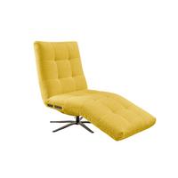 RELAXLIEGE LETICIA Gelb Flachgewebe Relaxfunktion, Drehbar (360°) - Gelb/Schwarz, Textil/Metall (82/115/156cm) - KAWOLA