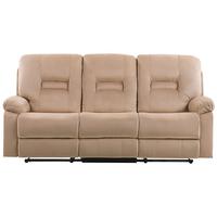 3-SITZER-SOFA mit LED-Beleuchtung Samtstoff Beige Bergen - Beige, Textil (204/101/73cm) - Beliani