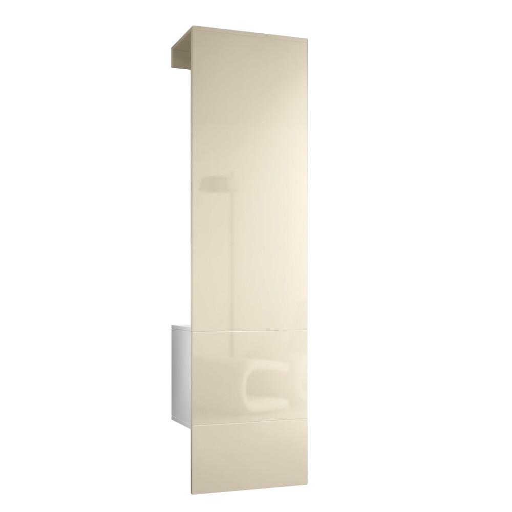 GARDEROBE Carlton Paneel in Creme Hochglanz - Creme, Holzwerkstoff (52/193/35cm) - Vladon