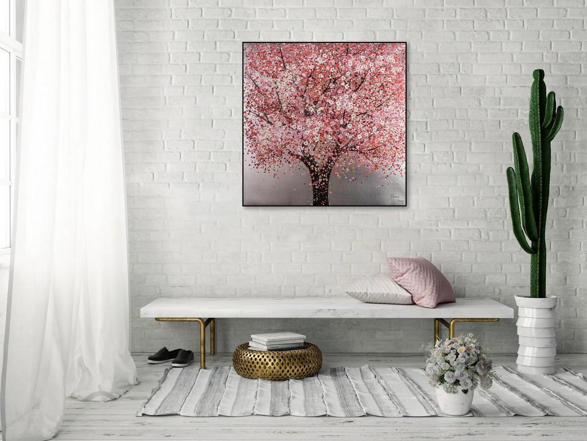 ÖLGEMÄLDE 80/80 cm - Pink, Holz/Textil (80/80cm) - KUNSTLOFT