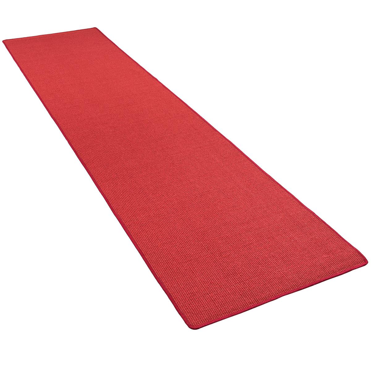 SISAL NATUR LÄUFER TEPPICH - Rot, Textil (80/400cm) - Snapstyle