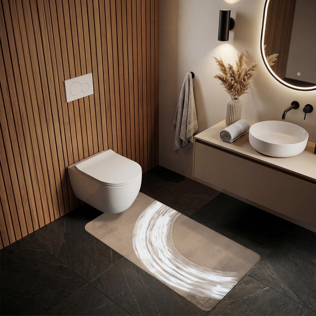 BADEMATTE Farbe - Braun - Japandi 60x120 cm - Mokka, Textil (60/120cm) - OnlyWow