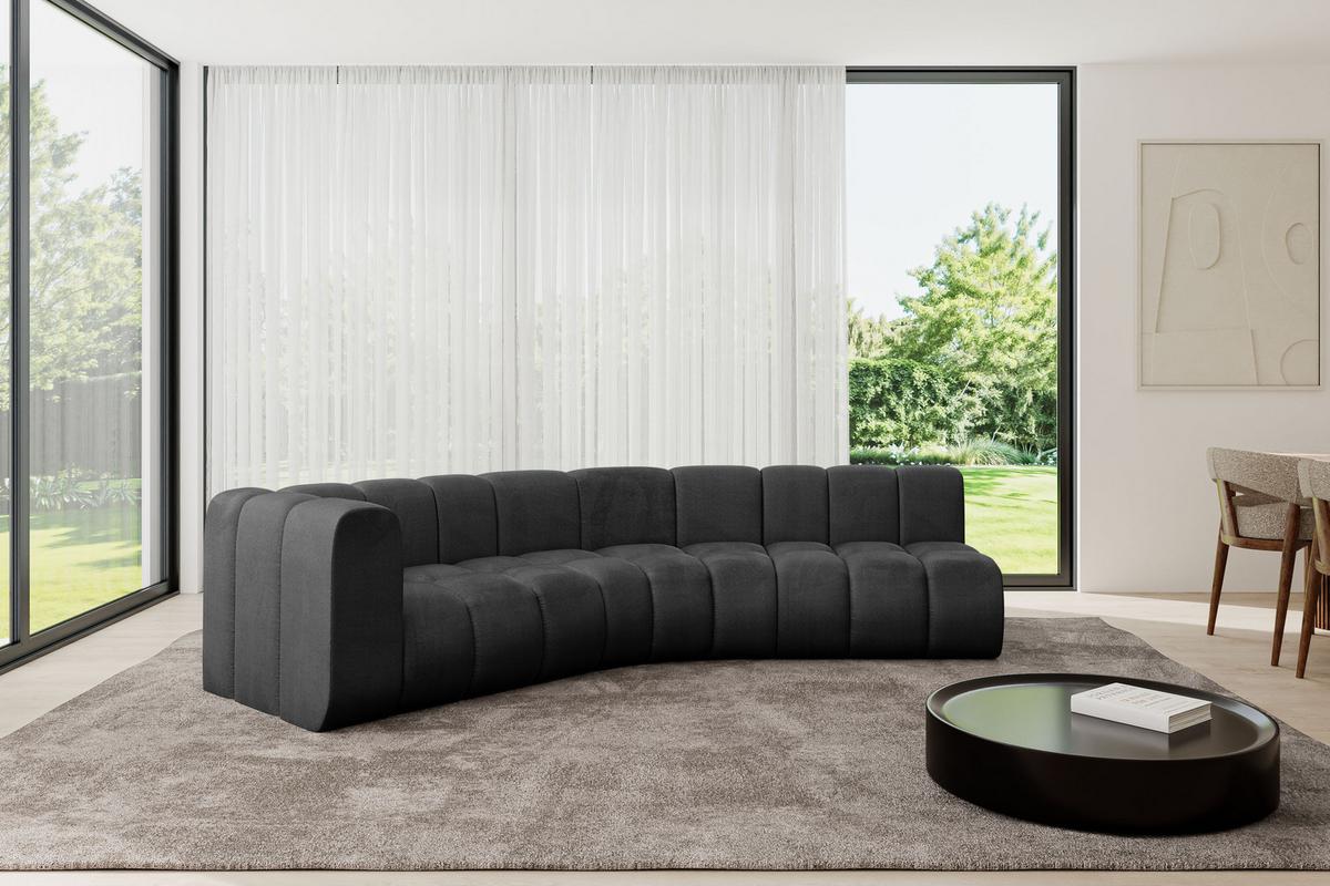 ECKSOFA modulares Sofa Karex-L1 - 308x194x70 cm Schwarz - Schwarz, Holzwerkstoff/Textil (308/194cm) - ALTDECOR