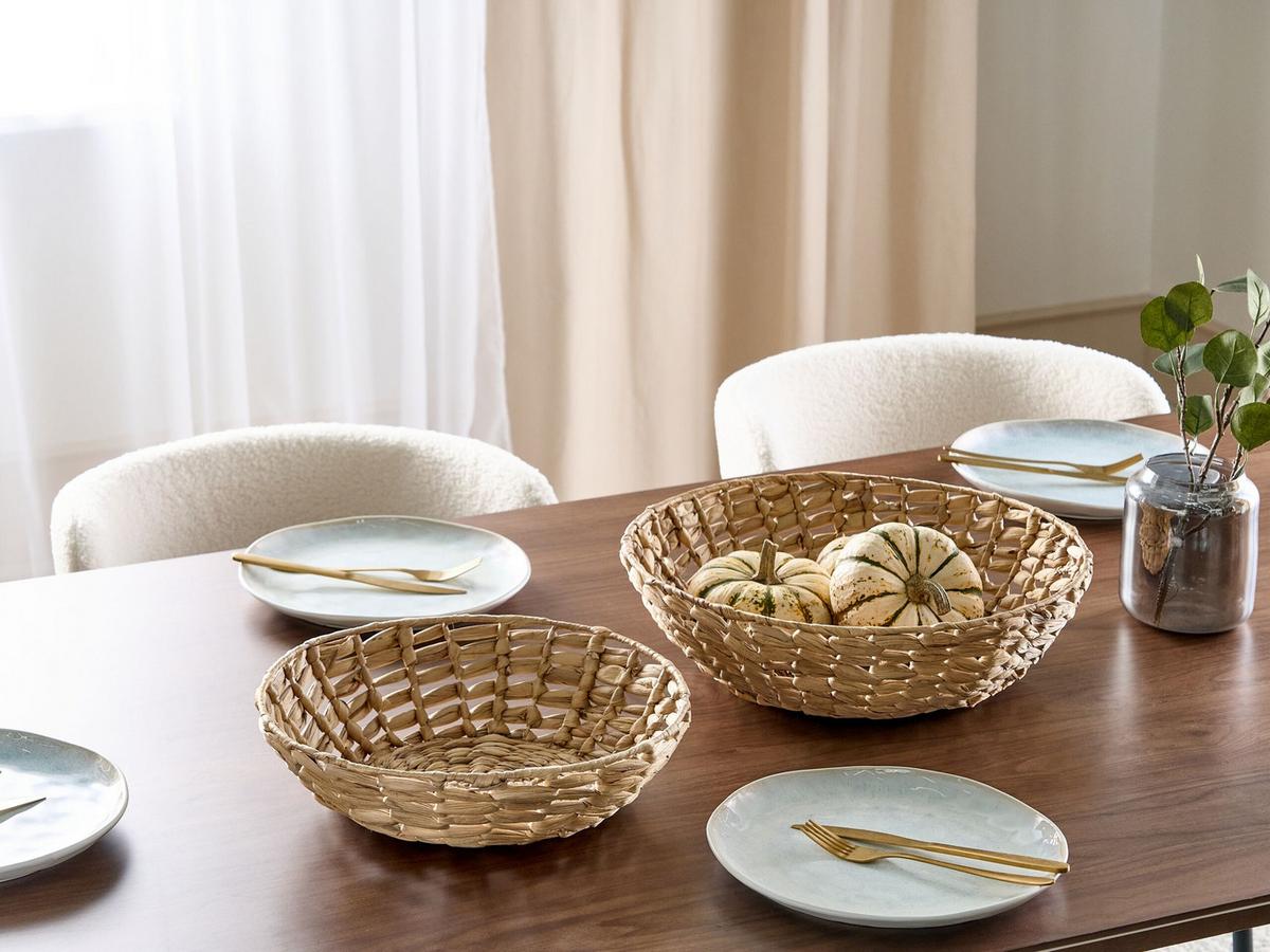 DEKOSCHALE Wasserhyazinthe beige Dalat - Beige, Naturmaterialien (11cm) - Beliani