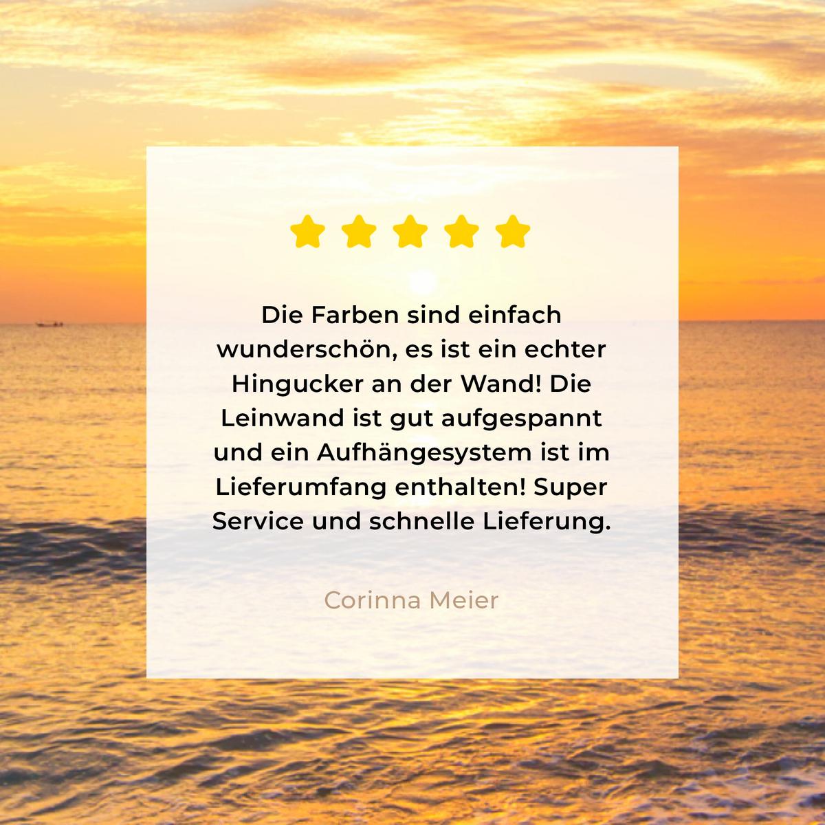 LEINWANDBILD Strand - Sonnenuntergang - Meer Deko Groß 90x140 cm - Gelb, Textil (90/140cm) - MuchoWow