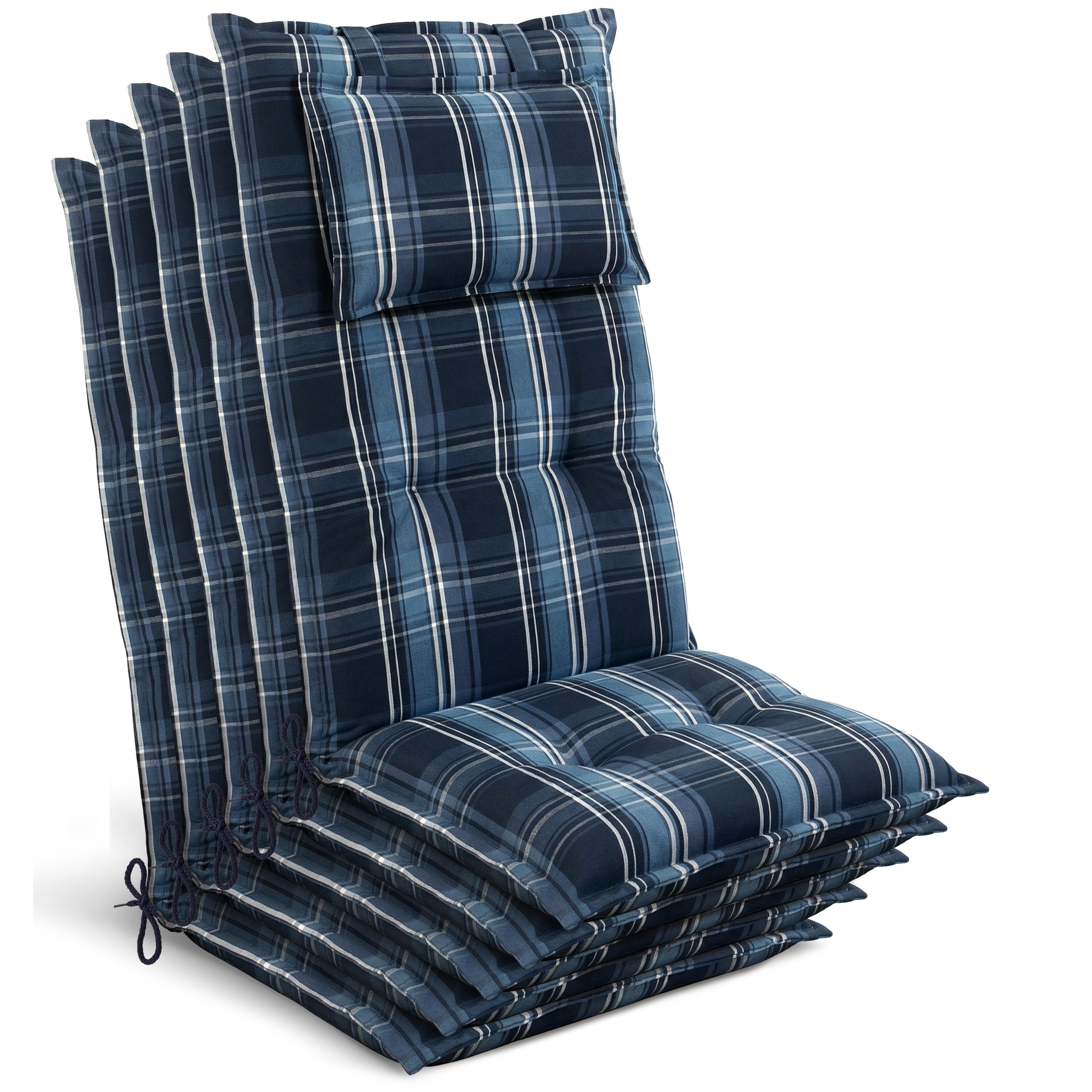 HOCHLEHNER Highlux HL 120x52x7cm Blau-Weiß-Kariert (5tlg) - Blau, Textil (52/120cm) - Beautissu 