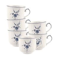 CAPPUCCINOTASSEN Vieux Luxembourg weiß-blau 240 ml 6er Set - Blau/Weiß, Keramik (0.24L) - Villeroy & Boch