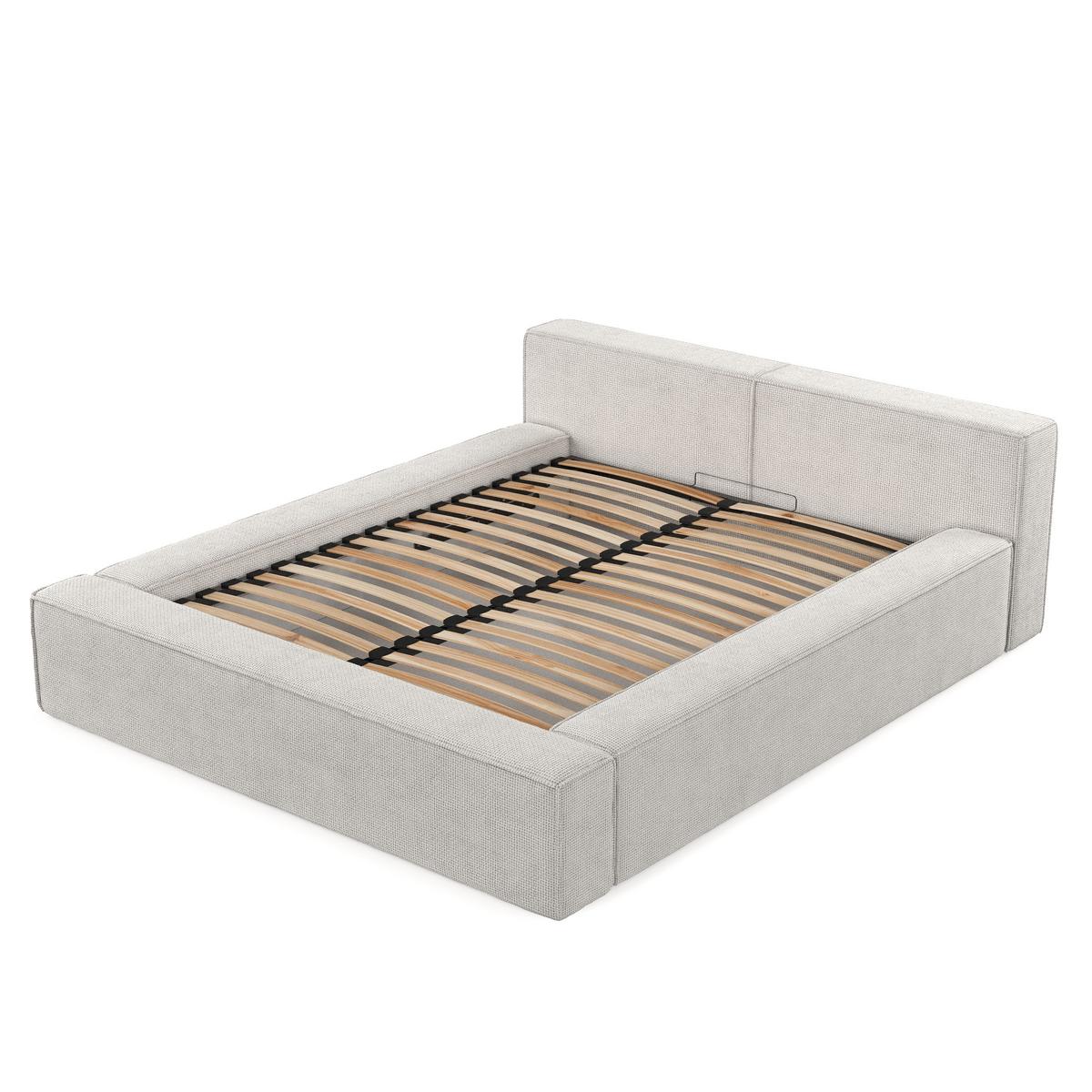POLSTERBETT Casto mit Stauraum 200/200 cm Creme im Bonita Stoff - Creme/Schwarz, Holz/Holzwerkstoff (200/200cm) - AltaBeds