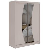 SCHWEBETÜRENSCHRANK 150 - VERONA - Kaschmir mit Spiegel - Kaschmir/Alufarben, Holzwerkstoff/Metall (150/216/61cm) - MKS