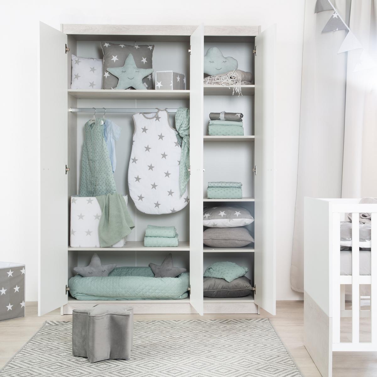 KLEIDERSCHRANK Julia - Weiß, Holzwerkstoff/Kunststoff (131/190/52cm) - Roba