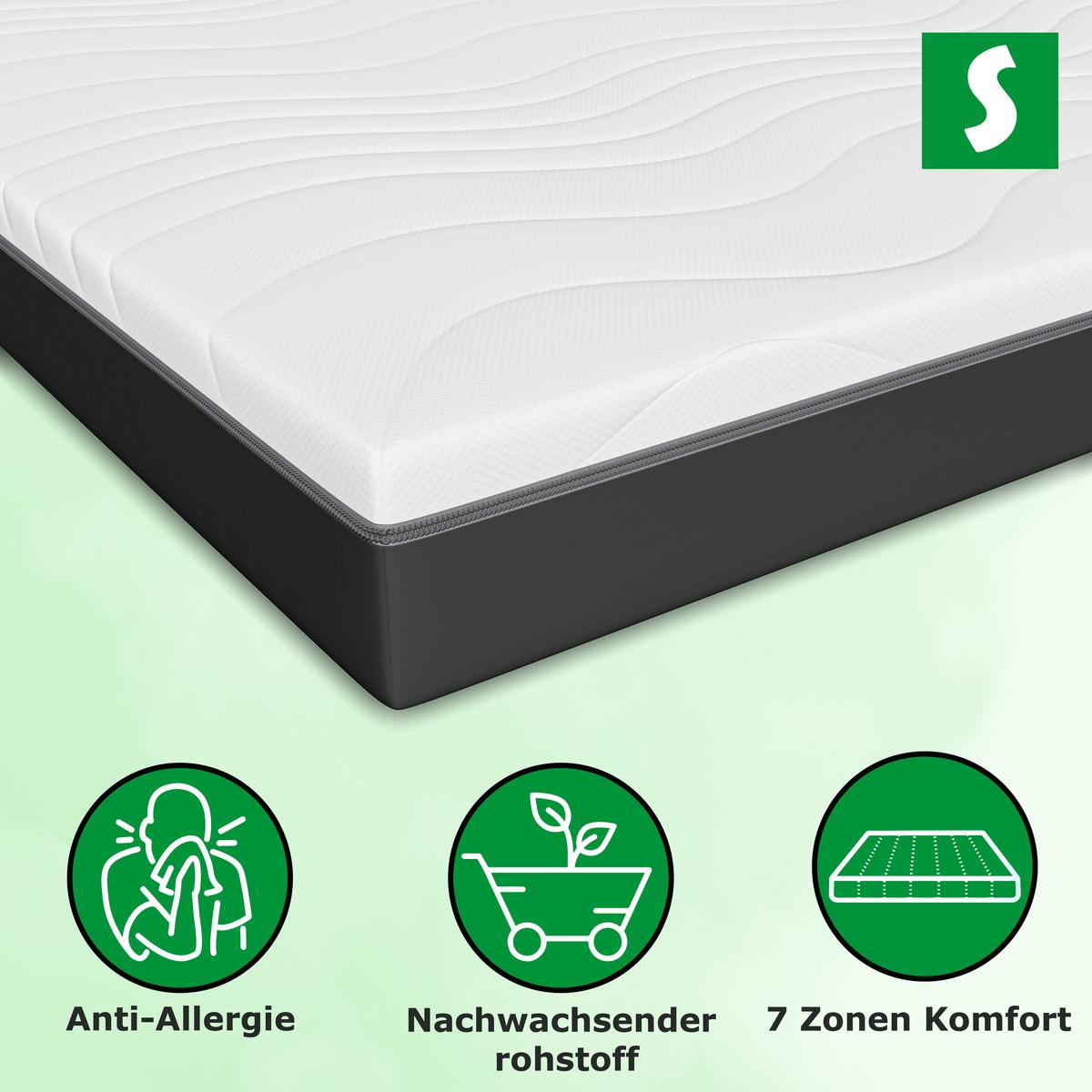 MITTELFEST Komfortable Kaltschaummatratze Öeko-Tex Zertifiziert 120 x 200 cm - Weiß, Textil (120/200cm) - Schlaftroll