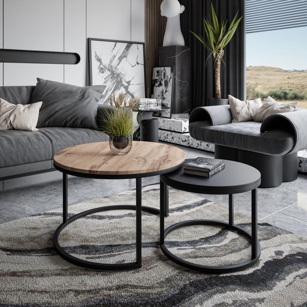 COUCHTISCH CIRI MIX SLIM 2-in-1 - Braun, Holzwerkstoff (70/70/48cm) - Lookway