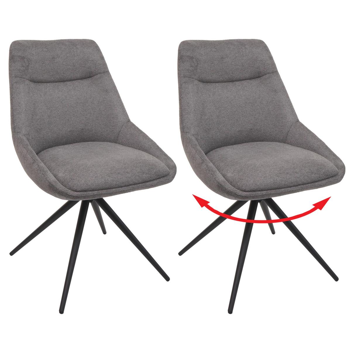 ESSZIMMERSTUHL Grau 2er-Set - Grau, Textil (51/86/60cm) - MCW