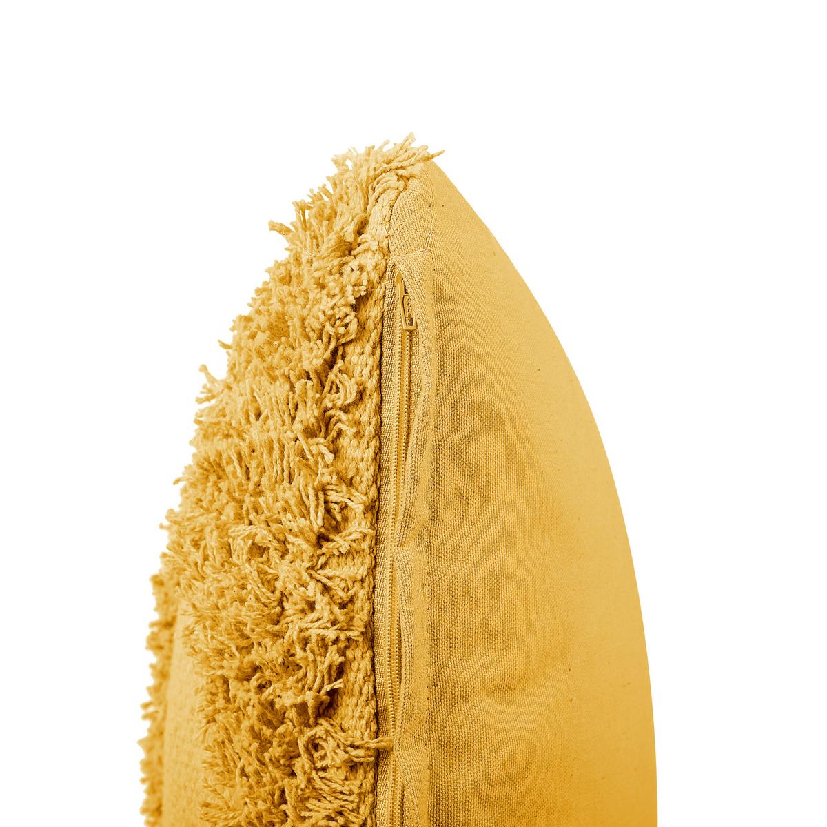 DEKOKISSEN 2er-Set Gelb 45/45 cm Rhoeo - Gelb, Naturmaterialien/Textil (45/45cm) - Beliani
