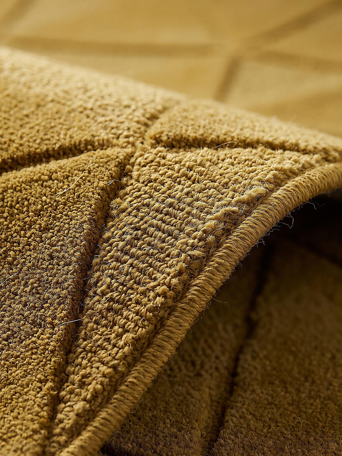 TEPPICH aus Wolle, handgetuftet, DEBEN, in Ocker, Splitterformen, Ø 160 cm - Gelb, Textil (160/160cm) - KADIMA DESIGN