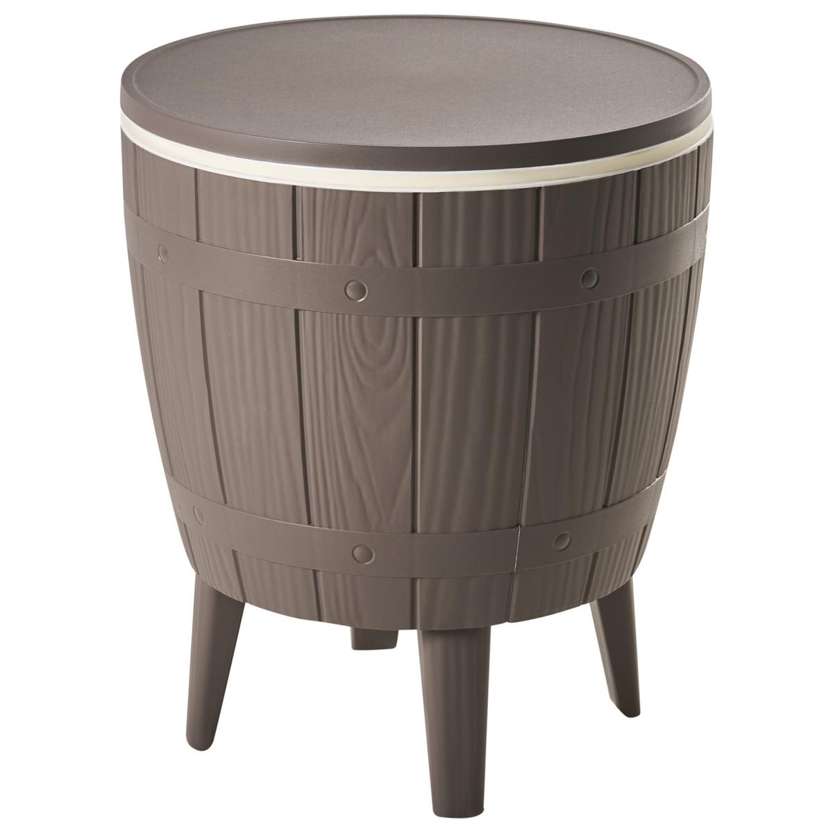 KÜHLBAR 49/49 cm Holzoptik Braun Aisa - Braun, Kunststoff (49/49/58cm) - Beliani