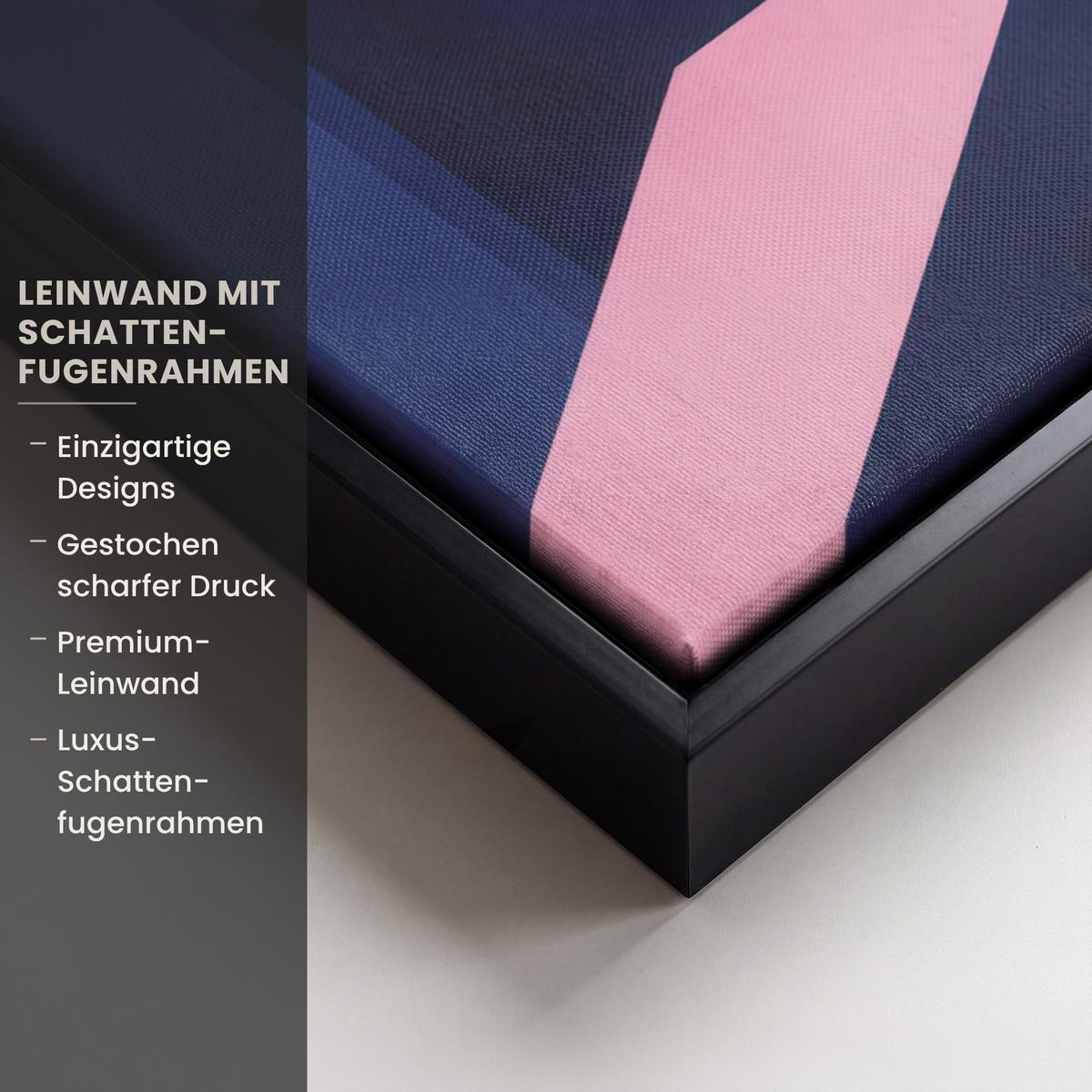 LEINWAND Bilder mit Rahmen - Katze - Treppe - Gebäude - Schattenkontraste - 30x40 - Dunkelblau, Textil (30/40cm) - MuchoWow