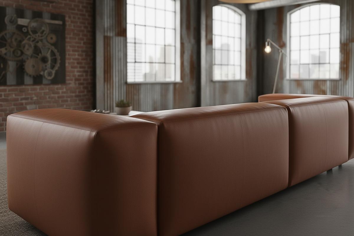 SOFA CELESTE Braun Lederfaserstoff - Schwarz/Braun, Leder/Kunststoff (302/72/114cm) - KAWOLA