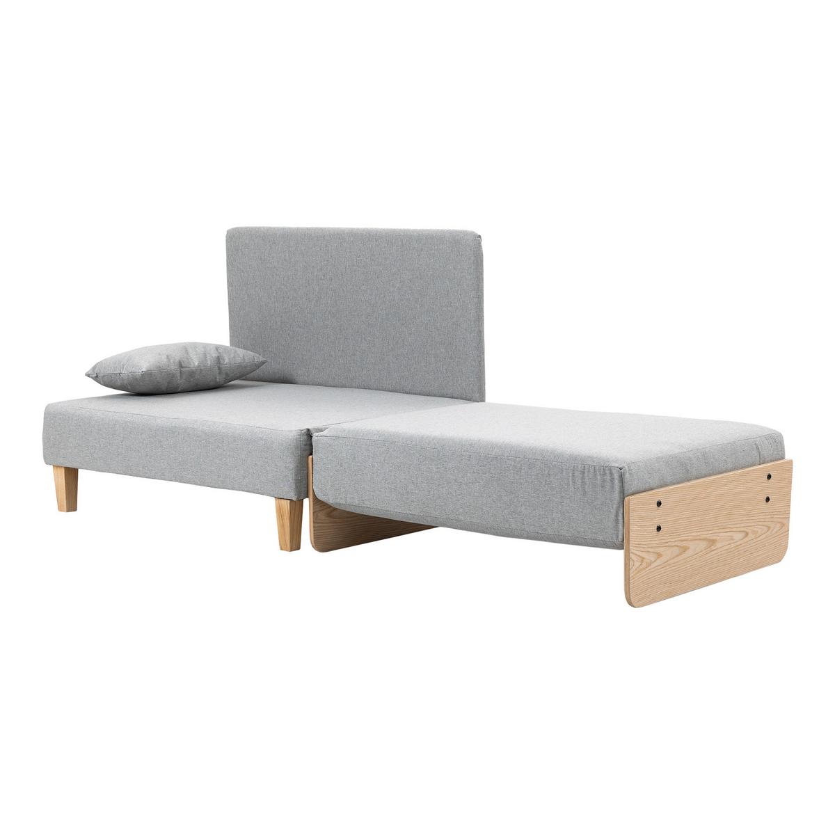 SCHLAFSOFA Seinlus - Hellgrau, Holz/Holzwerkstoff (88/47/68cm) - [en.casa]