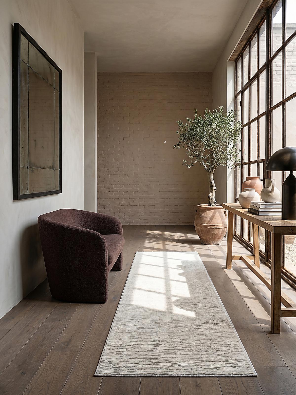TEPPICHLÄUFER Streifen KASOS Polyester Creme 80 x 300 cm - Beige, Textil (80/300cm) - KADIMA DESIGN