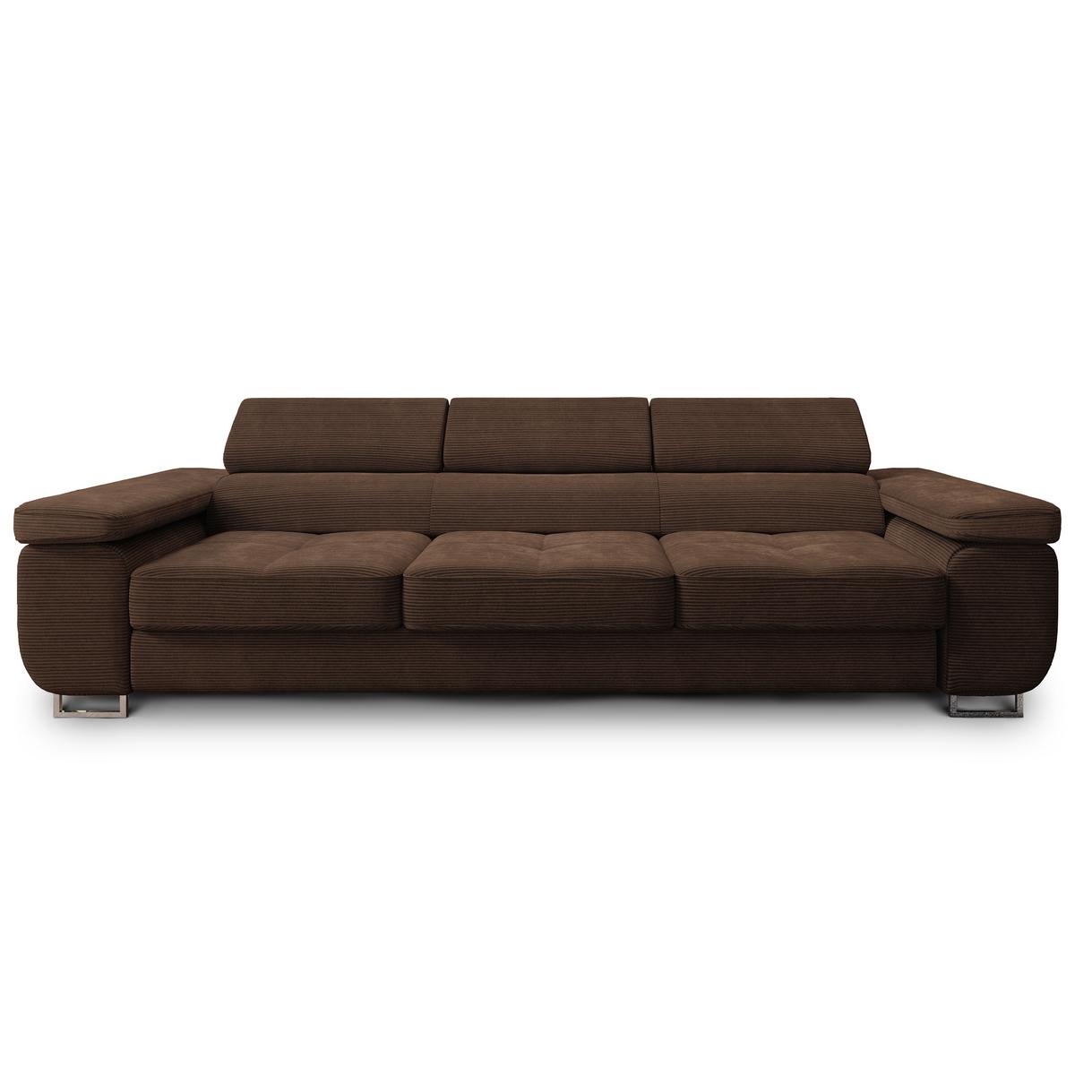 BETTSOFA MOSINE Braun Kordstoff mit Schlaffunktion - Braun, Textil (281/87/98cm) - MASSENO