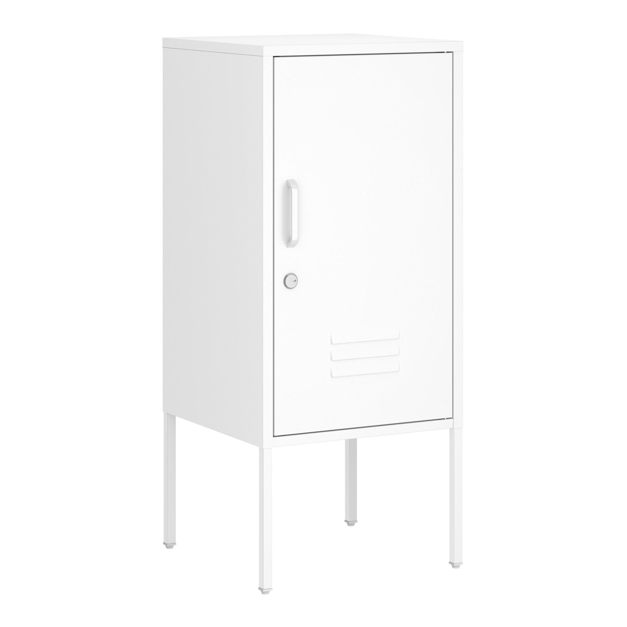 NACHTSCHRANK Hausjärvi - Weiß, Metall (35/82/35cm) - [en.casa]