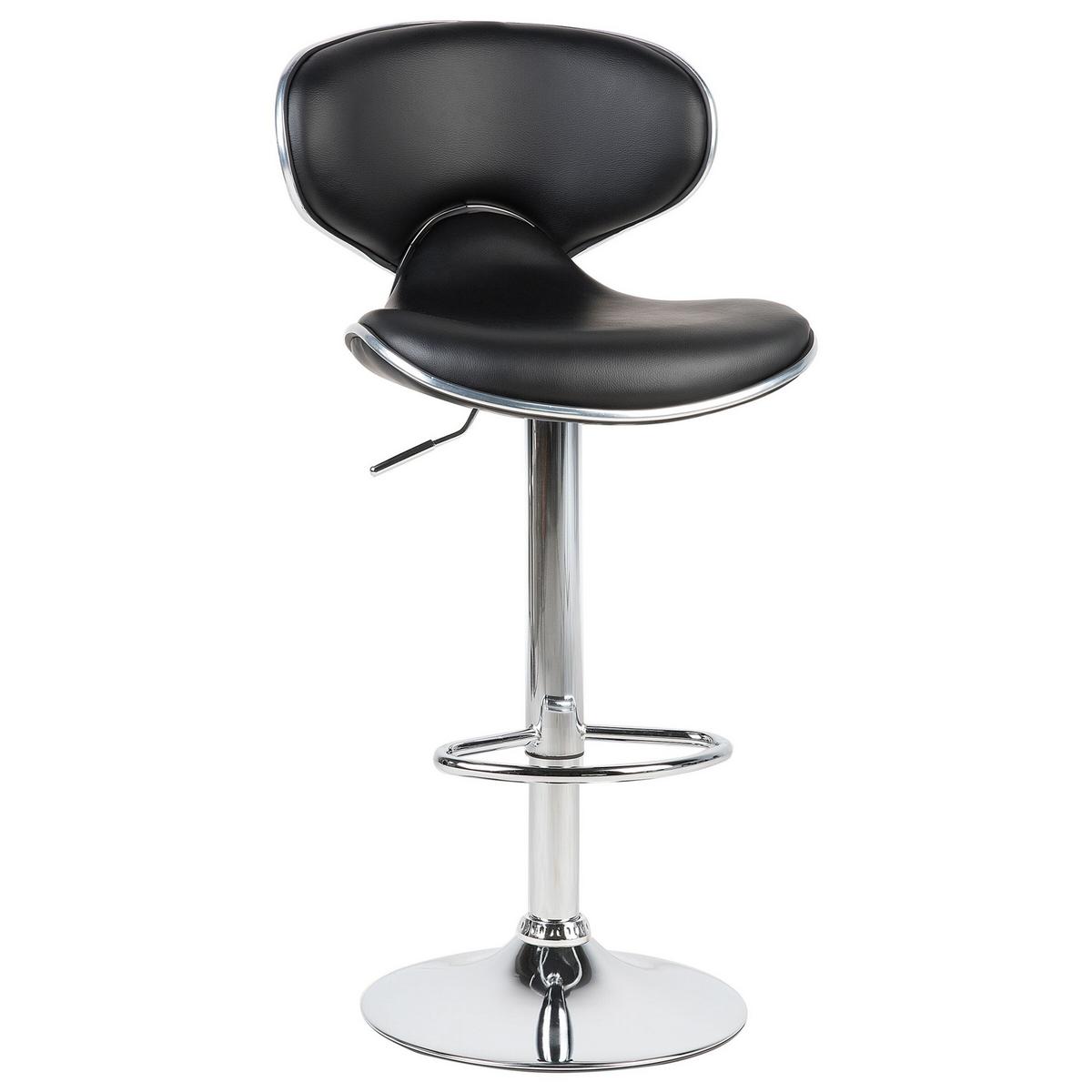 BARHOCKER 2er-Set Kunstleder Schwarz Conway - Schwarz, Textil/Metall (45/110/35cm) - Beliani