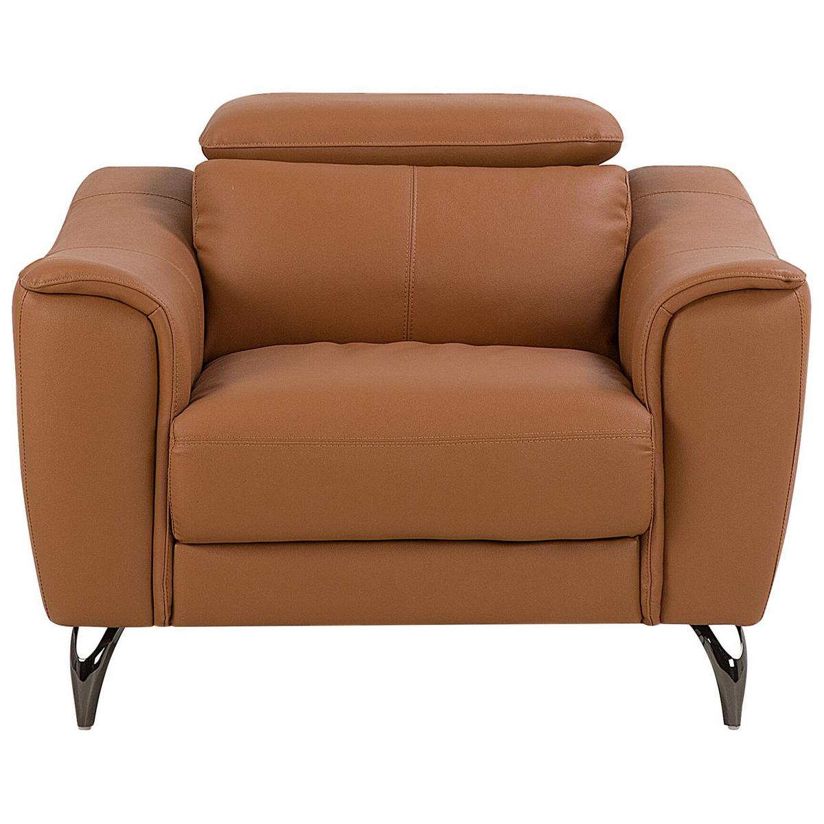 SESSEL Leder goldbraun Narwik - Braun, Leder (104/93/98cm) - Beliani