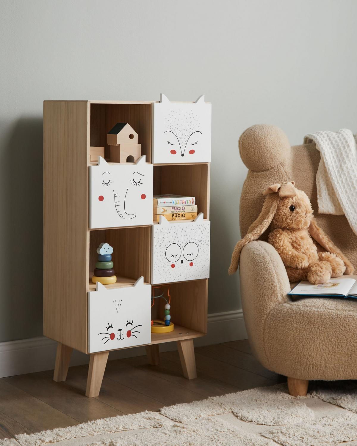 BÜCHERREGAL mit 4 Ebenen 79 cm Hellbraun Rupert - Braun/Weiß, Holzwerkstoff (40/79/25cm) - Beliani