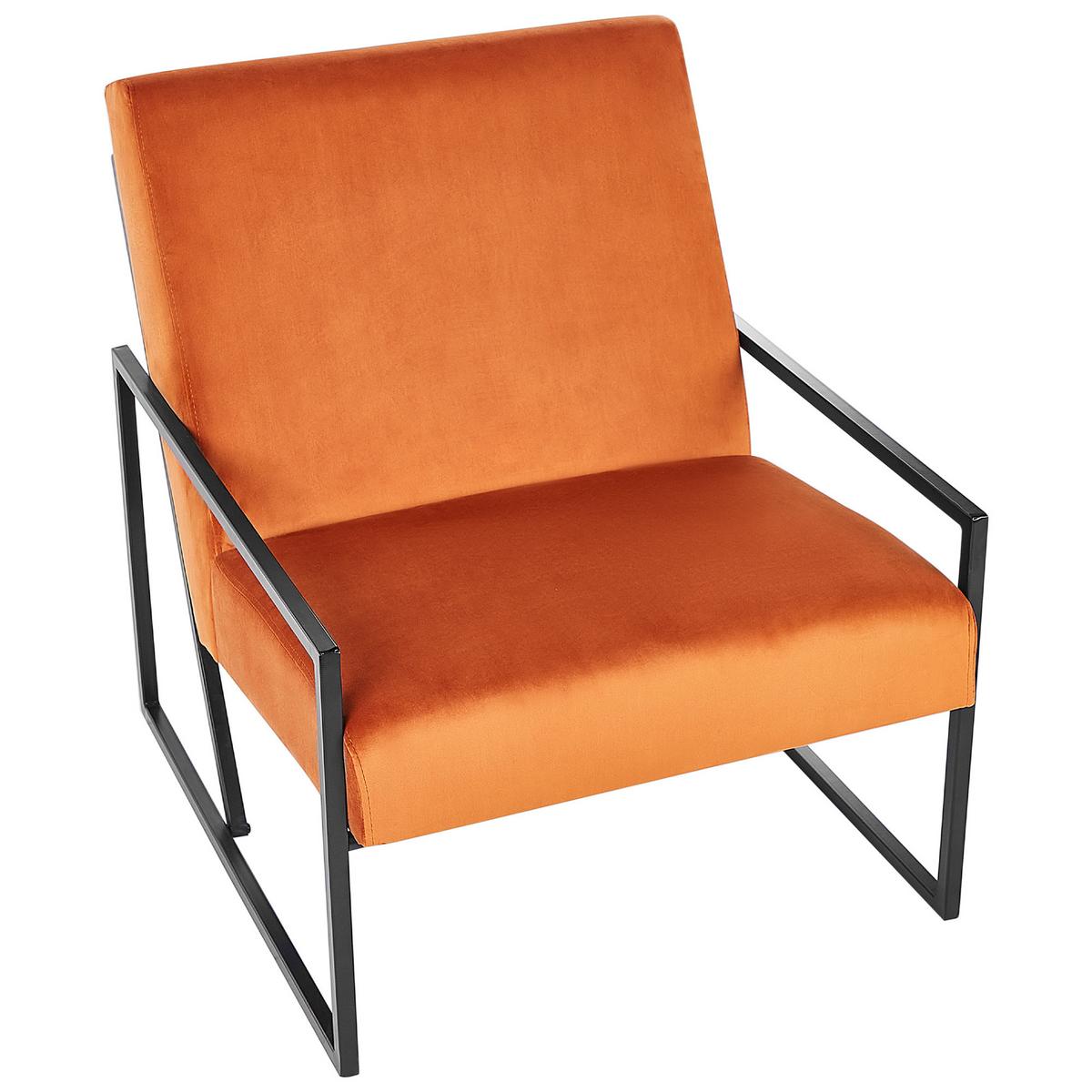 SESSEL Orange Delary - Schwarz/Orange, Textil (69/83/83cm) - Beliani