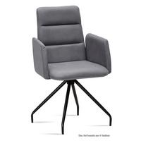 ARMLEHNSTUHL (6er-Set) Devora 52x92x60 Schwarz/Grau - Schwarz/Grau, Kunststoff (60/92/52cm) - 58aufmkessel