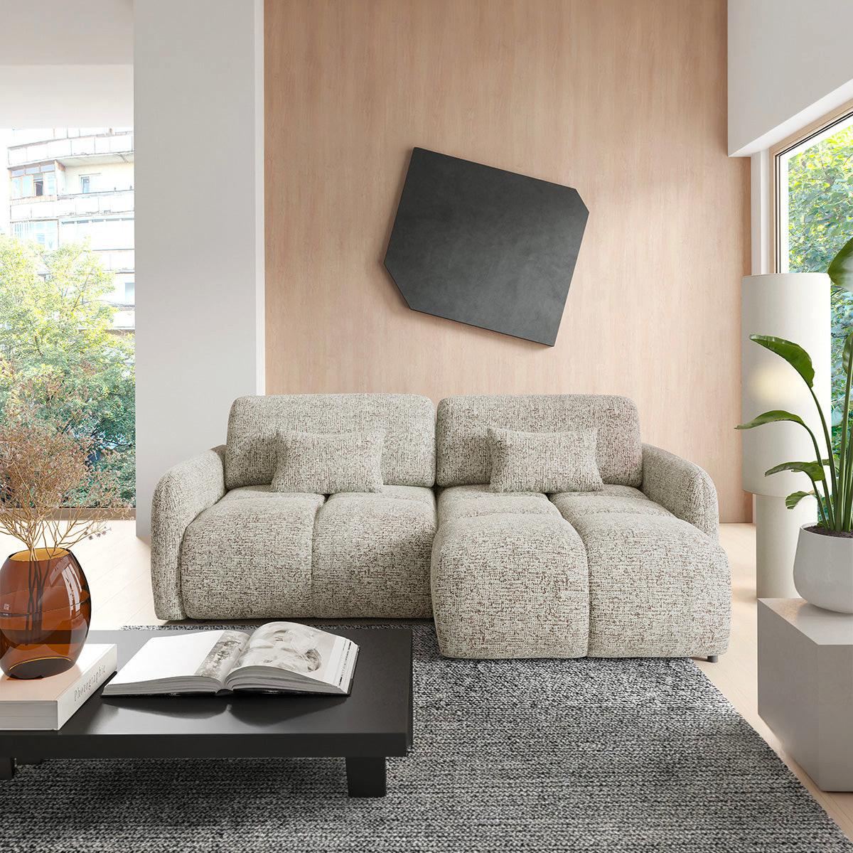ECKSOFA Vittoria Grau meliert - Grau, Holz (240/165cm) - Petits-meubles