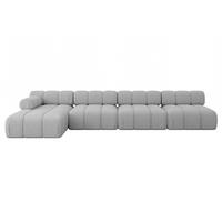 ECKSOFA modulares Sofa Razon-L3 - 380x160x70 cm Hellgrau Bouclé - Hellgrau, Holzwerkstoff/Textil (380/160cm) - ALTDECOR