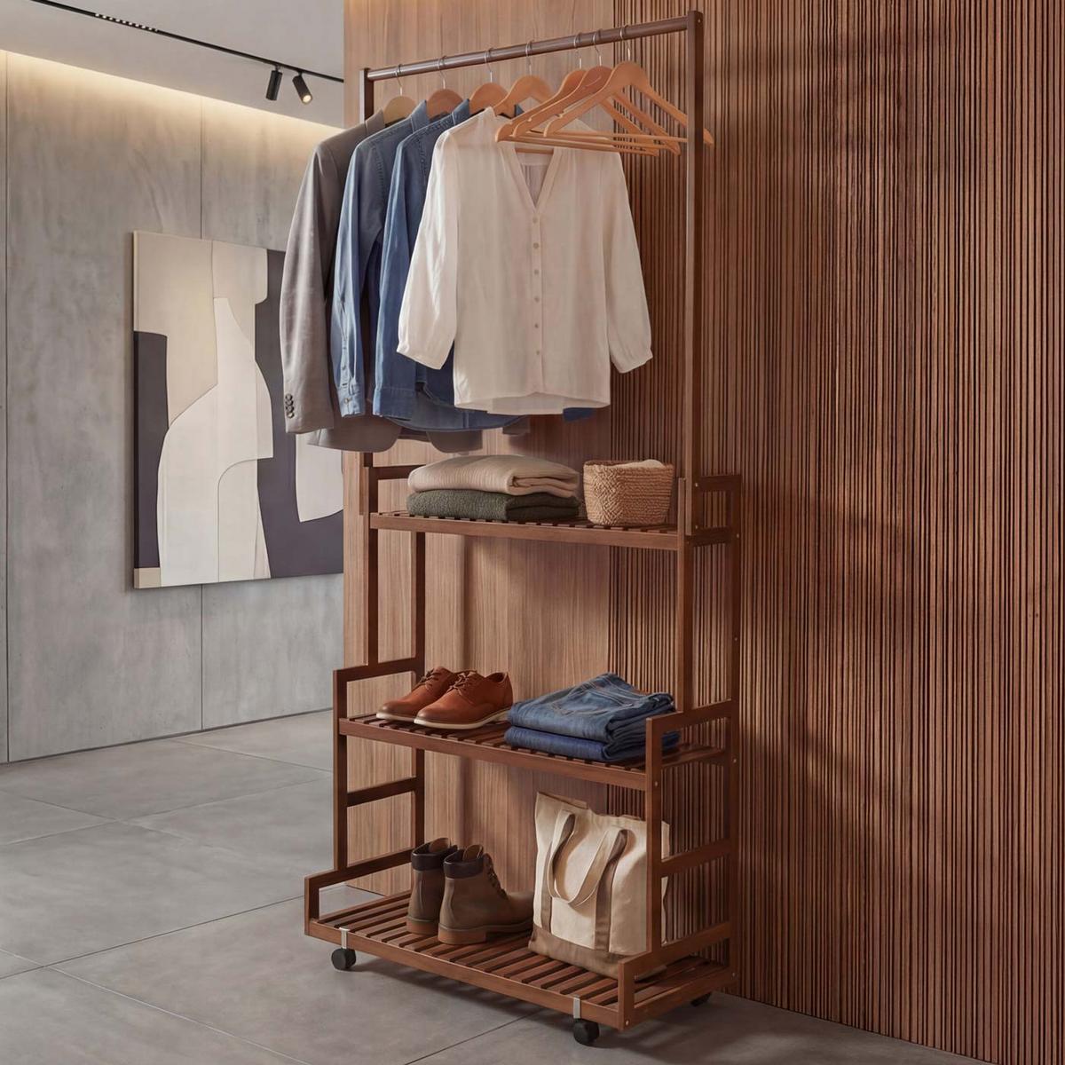 STANDGARDEROBE Braun - Braun, Holz (93/175/38cm) - MCW