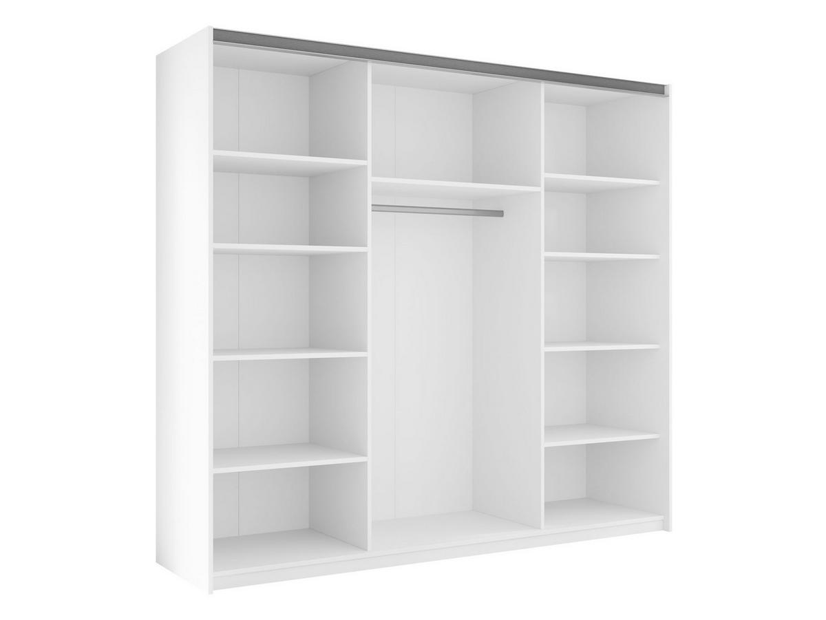 SCHIEBETÜRENSCHRANK Atalio 250 - Silberfarben/Weiß, Holzwerkstoff/Metall (250/215/60cm) - MIRJAN24