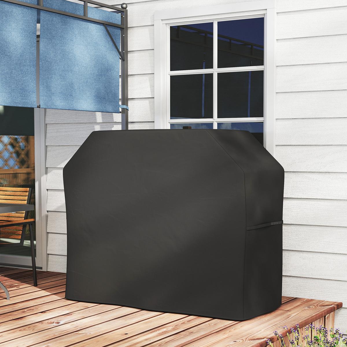 GRILLABDECKUNG Polyester Schwarz - Schwarz, Textil (61/120/147cm) - Outsunny