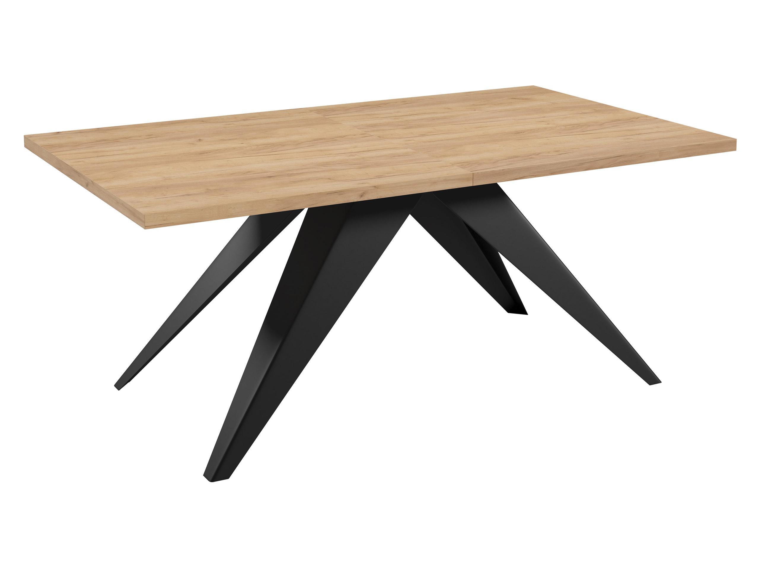 TISCH Vento 100 Ausziehbarer - Eichefarben/Schwarz, Holzwerkstoff/Metall (80/140/76cm) - MIRJAN24