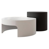 COUCHTISCH-SET Vellaro - Schwarz/Weiß, Holzwerkstoff/Metall (76/76/32cm) - MIRJAN24