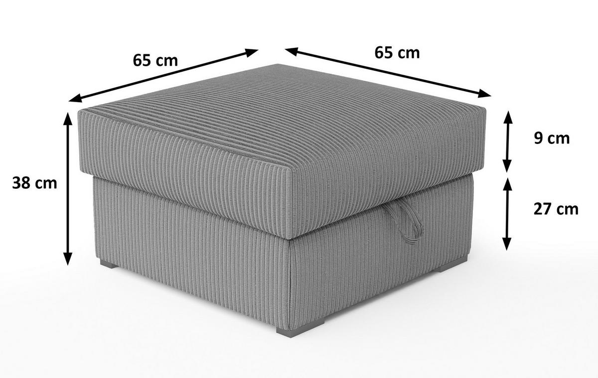 POUF FERA Beige 65x65 cm - Beige, Textil (65/38/65cm) - MASSENO