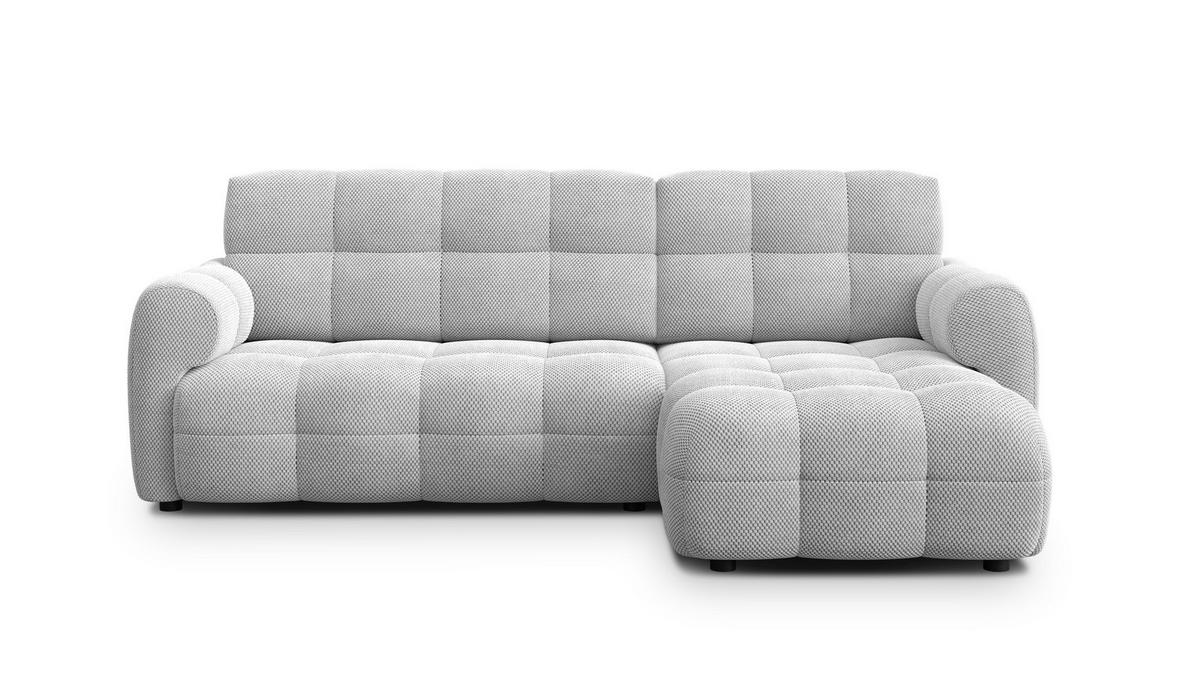 ECKSOFA MELLOW 3-Sitzer, hellgrau - Hellgrau/Schwarz, Holz/Textil (232/156cm) - Wozimo