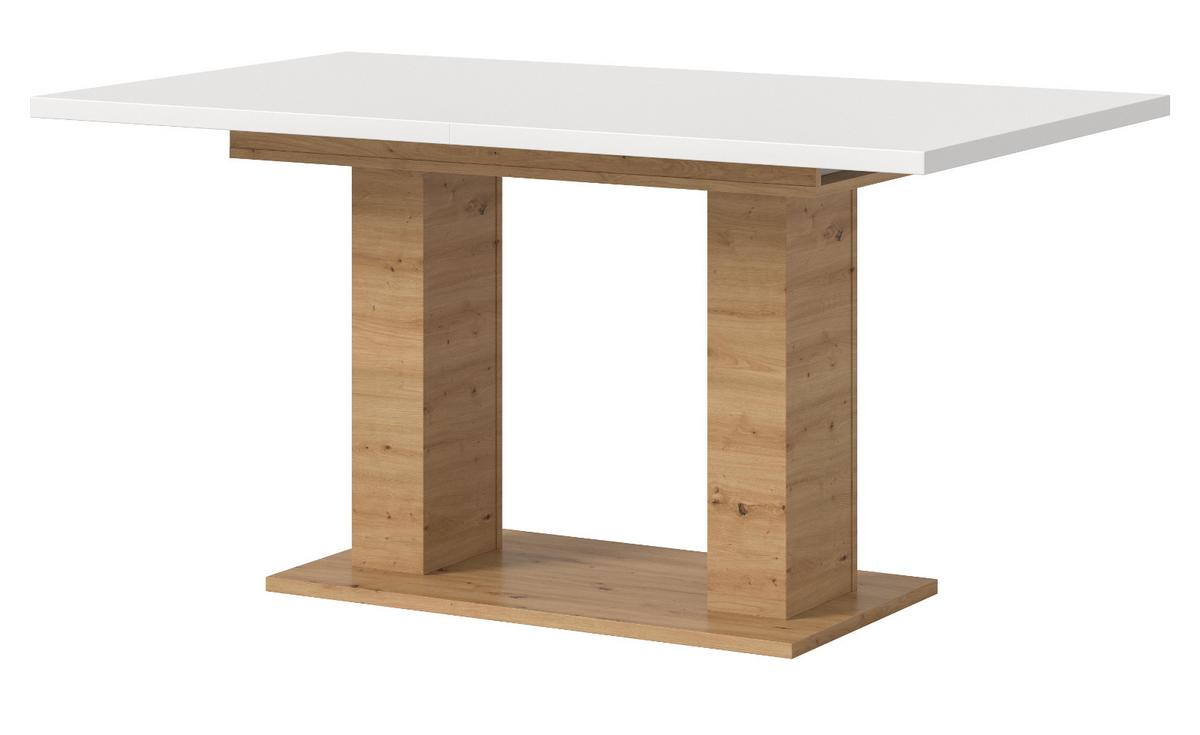 ESSTISCH weiß, Eiche Artisan, Küchentisch ausziehbar 150 - 190 cm - Weiß/Eiche Artisan, Holzwerkstoff/Metall (150/90/76cm) - Inn.Furn