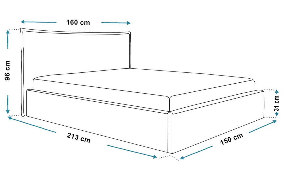BETT 140x200 - Polsterbett mit Bettkasten und Holzrahmen - Modern Betten - Amor-Samtstoff - Kollektion Rimini - Schwarz - Schwarz, Holz/Textil (140/200cm) - Alpi-Möbel