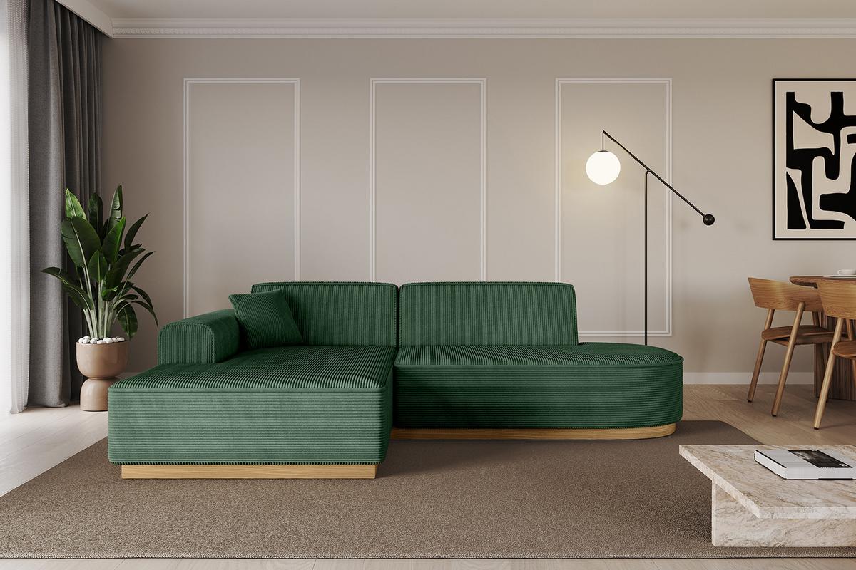 ECKSOFA Ottomane Links IREA-L1-v2 - 232x165x80 cm Grün - Currygelb, Holzwerkstoff/Textil (232/165cm) - ALTDECOR