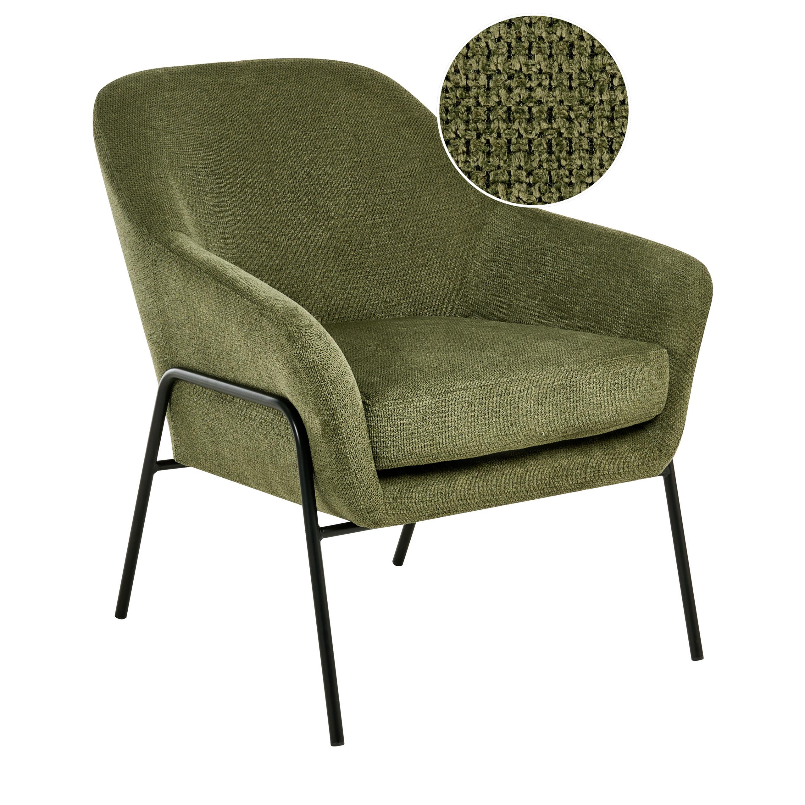SESSEL Grün Veddige - Schwarz/Grün, Textil (74/85/82cm) - Beliani
