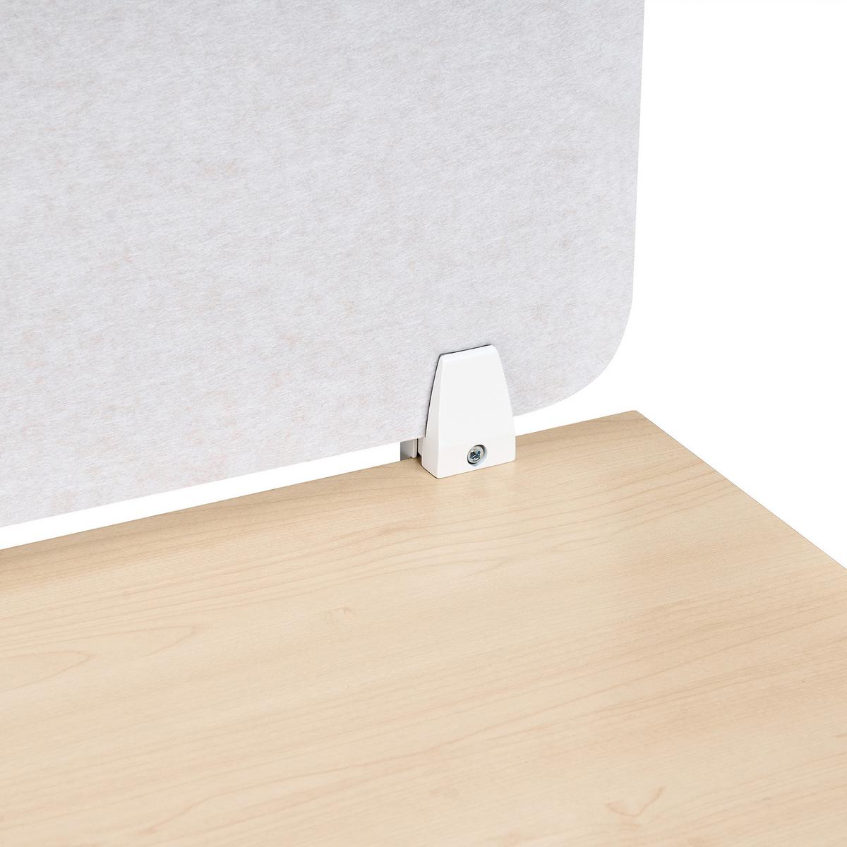 SCHREIBTISCHTRENNWAND Cremeweiß 80x1x50 Split - Creme, Kunststoff (1/80/50cm) - Beliani