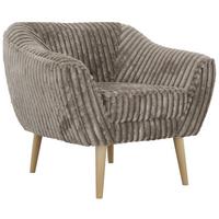 SESSEL PIRS - Hellbraun Cord - Holzbeine - Hellbraun/Buchefarben, Holzwerkstoff/Textil (80/75/74cm) - MKS