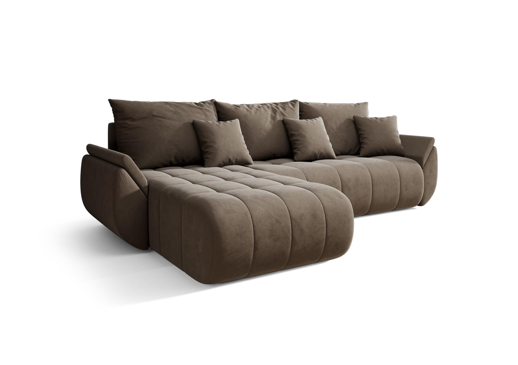 ECKSOFA Akita - Braun, Holzwerkstoff/Textil (280/185cm) - Fun Möbel