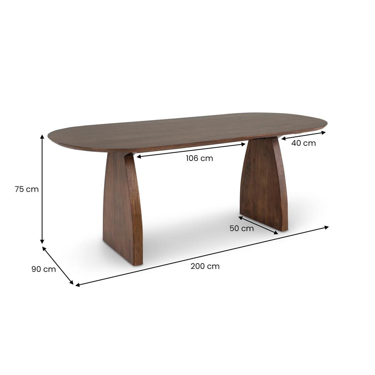 ESSTISCH AKOLA braun - Braun, Holz (90/200/76cm) - IDIMEX