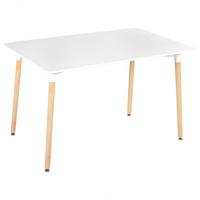 ESSTISCH 120/80/75 cm Weiß, Hellbraun Rechteckig Newberry - Weiß, Holzwerkstoff (120/80/75cm) - Beliani
