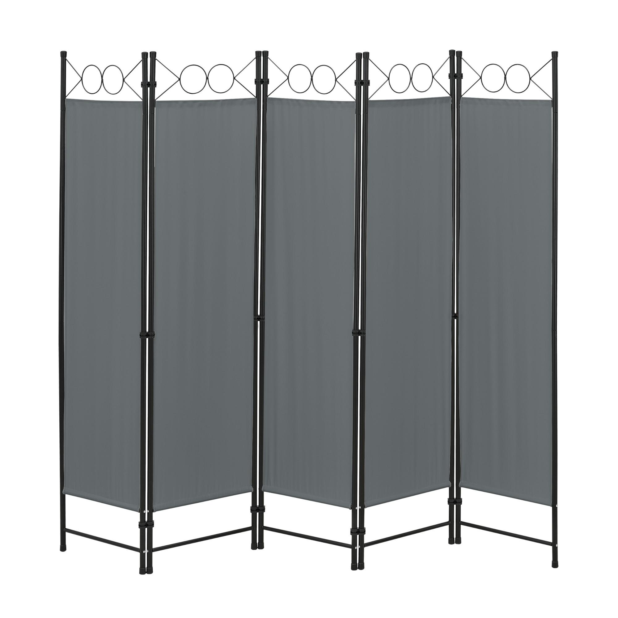 SICHTSCHUTZ Saragossa - Dunkelgrau, Textil/Metall (200/2cm) - [en.casa]